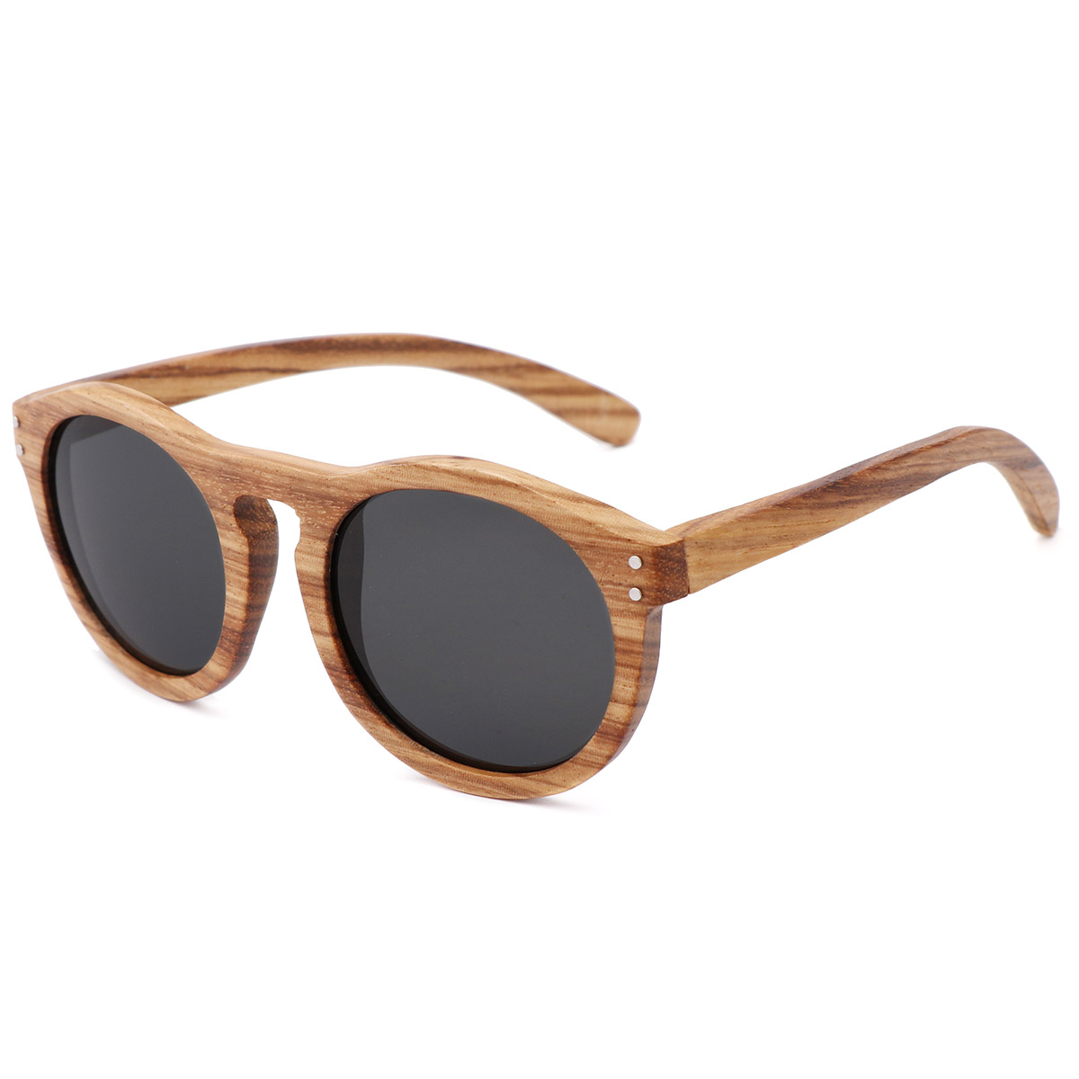 Round Frame Vintage Natural Wood Frumentum Sunglasses Round Frame Vintage Natural Wood Frumentum Sunglasses