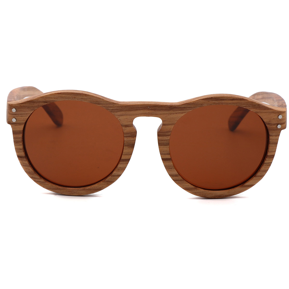 Round Frame Vintage Natural Wood Frumentum Sunglasses Round Frame Vintage Natural Wood Frumentum Sunglasses